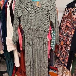 Chic Geometric Long Sleeve Dress